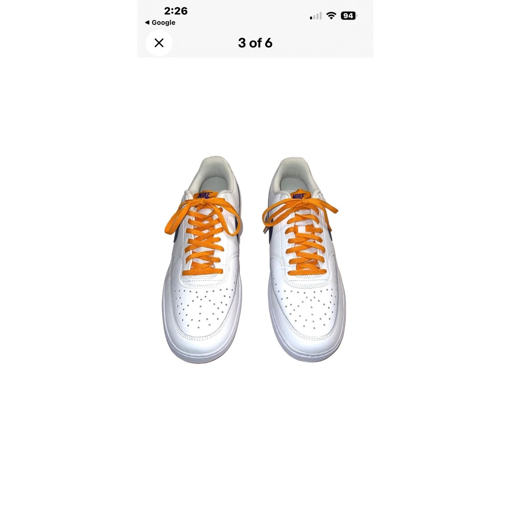 Nike Court Vision‎ Low Mens White Purple Orange CD5463-103 Sneakers Size 11